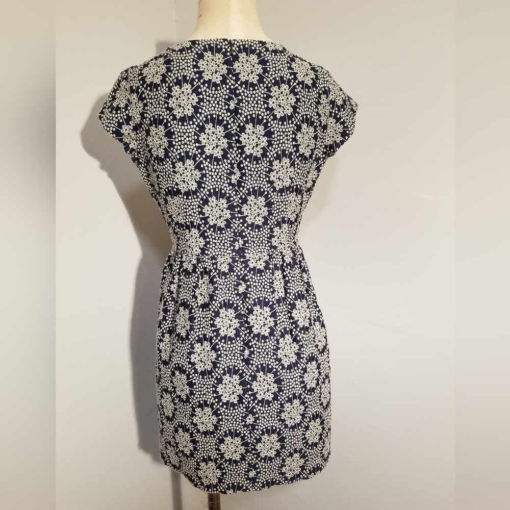 Boden Navy and Cream Floral Mini Dress - Picture 8 of 8